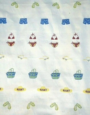 Pantalones Cortos de Bikini Bordados de Alta Gama Vintage Raro Cesta Verano Playa Tela  Foto 1 de 4