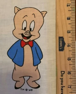 Porky das Schwein ausgeschnittener Stoff - Nähen Sie ein Spielzeug, Kissen, Applikation, Quilt Stück, 6-1/2" - Bild 1 von 1