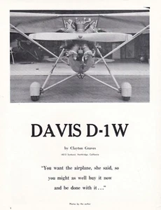 Rapporto aereo Davis D-1-W 15/12/2024k - Foto 1 di 1