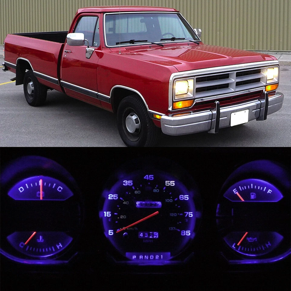 Cuadro de instrumentos LED azul para Dodge 81-89 Ram D100 - D350 camioneta Foto 1 de 4