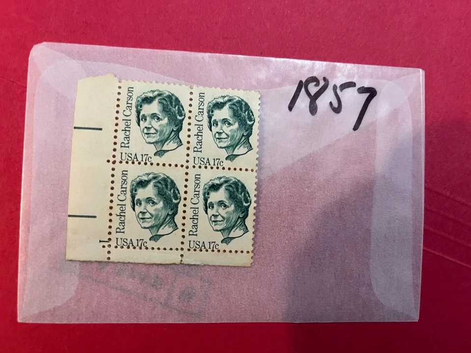 U. S. Stamp  plate block- 1857 - Rachael Carson  - comb. shipping - Image 1 of 1