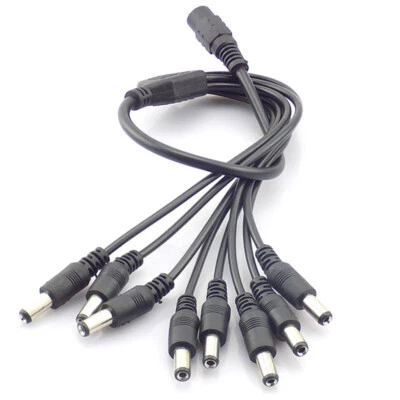 1pcs 8 Way DC Power 2.1x5.5mm 1 Female to 8 Male Splitter Cable for CCTV Camera - Image 1 of 4
