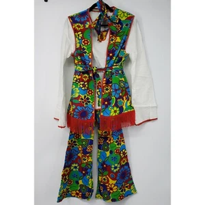Forum Novelties Hippie Dippie Costume Sz L Adult Sz 42" Chest Shirt Vest Pants - Picture 1 of 12