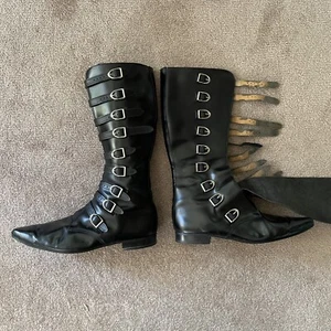 Underground UK Goth Classic Buckle Boots used 12 - Picture 1 of 7