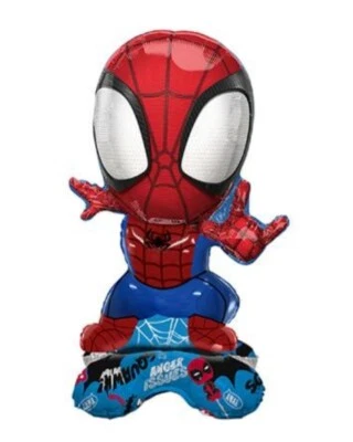 4D Estilo Spiderman Lámina Globo Fiesta Decoración Independiente sobre Base Héroe Foto 1 de 2