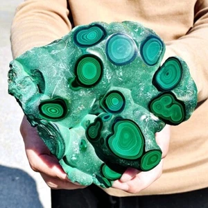 2.51LB Natural malachite slice quartz crystal luster mineral specimen - Picture 1 of 14