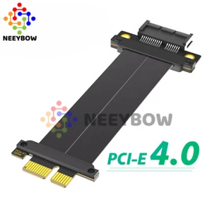 PCI-E 4.0 1X Extension Cable 180 Degree Slot To 180 Degree Gold Finger (10CM) - Picture 1 of 9