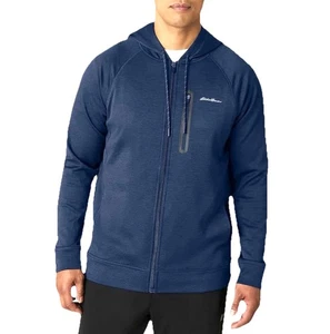Eddie Bauer Para Hombres M Azul Marino Cremallera Completa Sudadera con Capucha FreeDry Motion Chaqueta Polar - Imagen 1 de 9