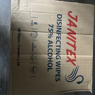 Janitex 75% Toallitas Alcohol - 80 Toallitas/Bote, Caja de 24 Botes = 1.920 Toallitas! Foto 1 de 4