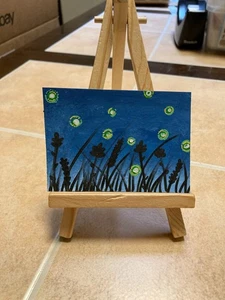ACEO Original Acryl Gemälde Landschaft Abstrakte Kunst Karte ATC Landschaft 68 - Bild 1 von 1