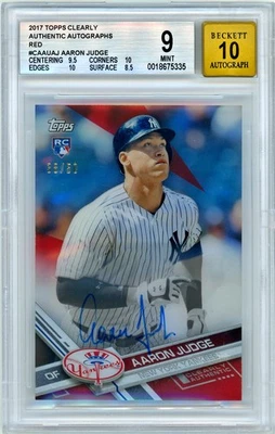 Aaron Judge 2017 Topps Clearly Authentic Red Autographs 38/50 BGS 9/10 - Image 1 of 2