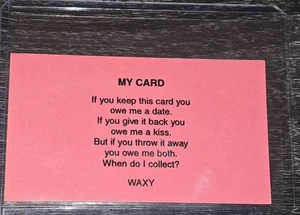 Meine Karte - Es ist ein Date - Du schuldest mir einen Kuss - Wegwerfen - Wachs Spaß Neuheit Karten - Bild 1 von 1