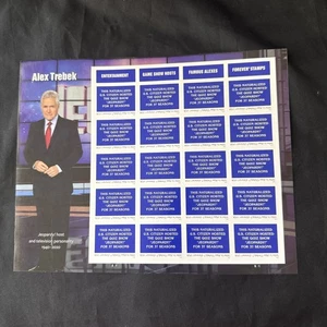 ALEX TREBEK FOREVER STAMPS SHEET OF 20 USPS MNH JEOPARDY - Picture 1 of 2