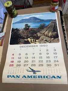 Vintage Pan-Am American 1961 Complete Calendar 13 Months Exotic Location Photos - Picture 1 of 10