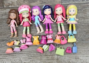 Strawberry Shortcake Mini Doll W/ Molded Hair Lot 2008 With Outfits Cherry - Picture 1 of 6
