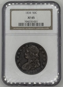 1834 Capped Bust Half Dollar 50C - NGC XF 45  - Picture 1 of 2