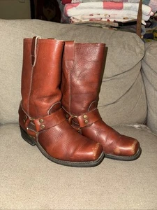 Vintage Unbranded Women’s Maroon Brown Engineer Boots SIZE 9? See Measurements - Picture 1 of 21