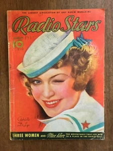 RADIO STARS Magazine Aug 1935 - Gabrielle DeLys, Earl Christie Cover, Max Baer - Picture 1 of 12