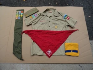 Set BSA Pfadfinder Maine Herren Shirt Halstuch Schärpe mit Verdienstabzeichen Mütze Schal - Bild 1 von 16