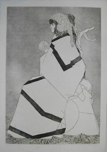 Gravure etching Acquaforte ARTURO CARMASSI 197O LA VEGGENTE PROVA D'AUTORE - Picture 1 of 1