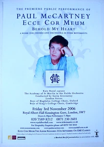 PAUL MCCARTNEY Ecce Cor Meum 5x Handbill Flyer ROYAL ALBERT HALL London Nov 2006 - Bild 1 von 2