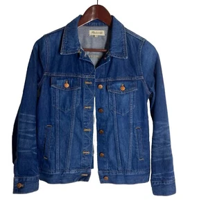 MADEWELL The Jean Jacket in Briarwood Wash Dark Denim Classic H8341 Women's M - Picture 1 of 9