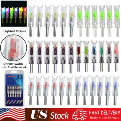 6 piezas levas iluminadas LED .300""/7,62 mm diámetro interior media luna para perno de ballesta Foto 1 de 4