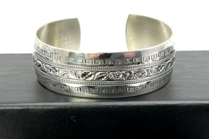 Upscale DANECRAFT Wide Tribal Sterling Silver 925 CUFF BRACELET 6.5 " Heirloom - Picture 1 of 7