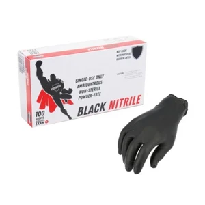 100/Box Black Nitrile Powder Free Disposable Gloves X-Large 6 MIL Full Textured - Picture 1 of 7
