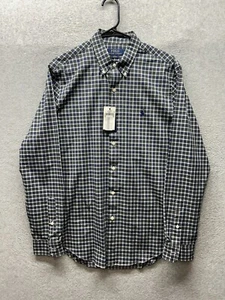 Polo Ralph Lauren Slim Fit Long Sleeve Button Down Shirt Mens Size M Blue Green - Picture 1 of 13