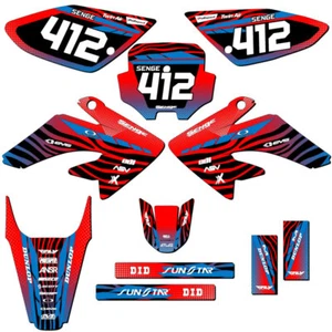 2004-2010 CRF 80 TIGRE Red Senge Graphics Kit Compatible with Honda - Picture 1 of 10