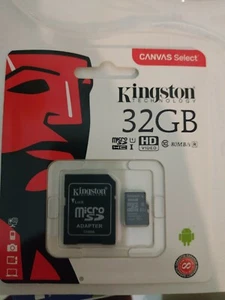 KINGSTON MICRO SD DA 32 GB CLASSE 10 MICROSD SCHEDA MEMORIA CANVAS SIGILLATA  - Foto 1 di 1