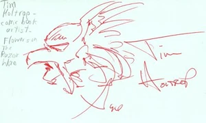 Tarjeta de índice firmada autografiada por Tim Holtrop cómic artista dibujante certificado JSA certificado de autenticidad - Imagen 1 de 2