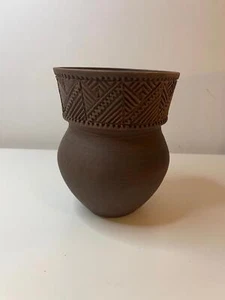 Vintage clay Vase, Six Nations Mohawk Pottery,  S.A Harris, First Nations, 1960s - Imagen 1 de 7