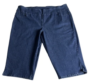 Ruby Rd. Women's Capri Jeans Size 22W Core Essentials Split Hem Indigo Blue E24 - Picture 1 of 24