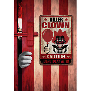 Originelles Poster Bild Clown 24x36cm Unheimliche Wanddeko Plakat Killer Clown