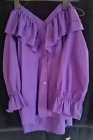 vintage purple ladies square dance top blouse  size large