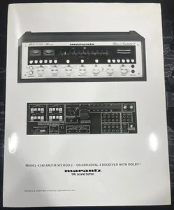 Receptor estéreo Marantz modelo 4240 foto publicitaria - súper raro - NO ES UNA COPIA - Imagen 1 de 1