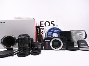 Canon EOS M2 Mirrorless SLR Camera Bay Blue w/Two lenses and Many accessories - Picture 1 of 15