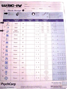 WISC-IV Integrated Block Design Record Forms - Picture 1 of 2