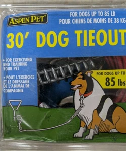 NEW in Package 30 Foot Dog Tieout Up to 85 LB dog cable leash Aspen Pet - Picture 1 of 3