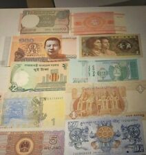 10 Random Banknote Starter Collection Lot - UNC Bills From International Banks