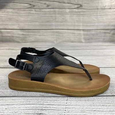 Sandalias Forever Ajustables con Correa en T para Mujer Talla 10 Negras Zapatos con Correa en el Tobillo Foto 1 de 4