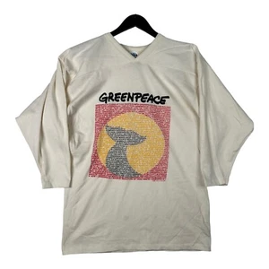 Vintage Green Peace Jersey Mens  XL 3/4 Sleeves 1989 USA Deadstock - Picture 1 of 7