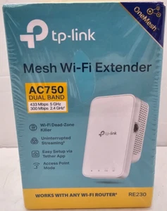 New TP-Link RE230 Mesh Wi-Fi Range Extender AC750 Dual Band New Sealed - Picture 1 of 6
