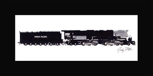 Union Pacific Challenger #3985 10""x17"" estampado en 10""x20"" Alfombra firmada por Andy Fletcher - Imagen 1 de 1