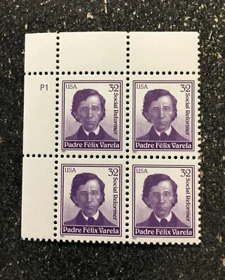 USA1997 #3166 32c Padre Felix Verela - Plate Block of 4 - Great Americans  Mint - Image 1 of 4