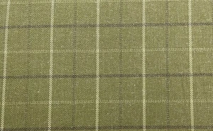 Lomond Pin Check Linen Wool Fabric Earth Green Curtain Roman Blind Upholstery - Picture 1 of 5