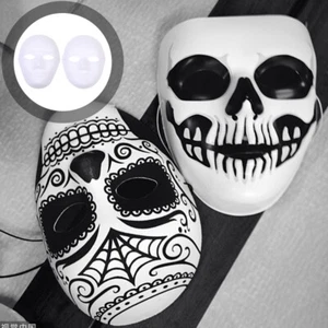 6 Stück handbemalte Requisiten weiße Masken Halloween Arbeit für Partys - Bild 1 von 12