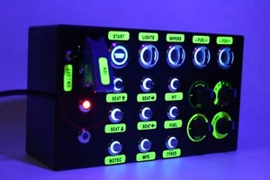 PC USB Tastenbox 31 Funktionen hinterleuchtet blau + Neon Etiketten Blatt simracing - Bild 1 von 9